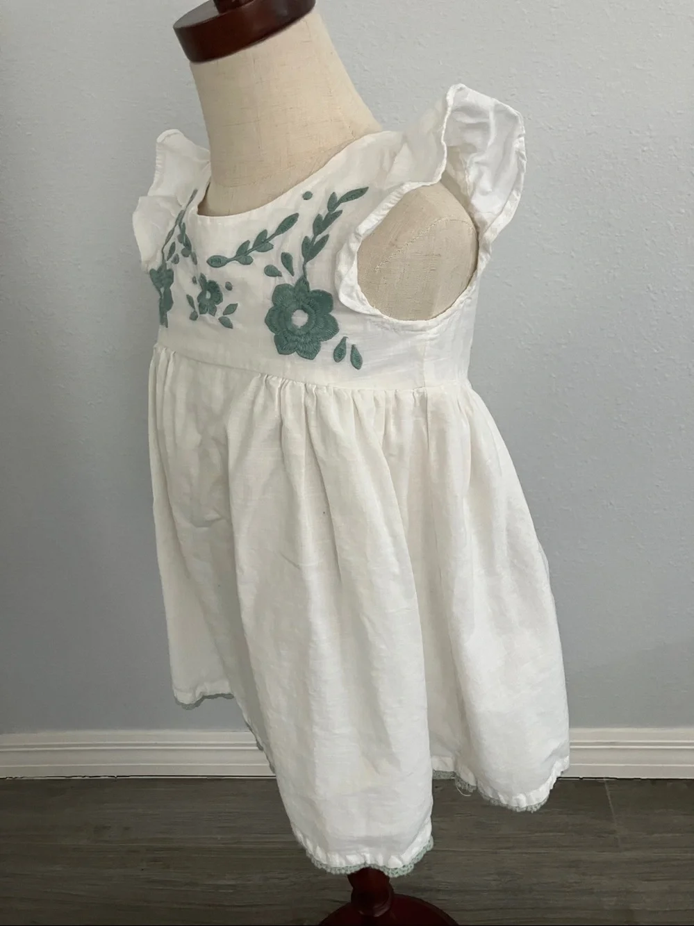 RACHEL ZOE Girls Off White Embroidered Dress Top | 5